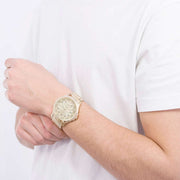  Shop Authentic Armani Exchange Hampton Chronograph Gold Dial Gold Steel Strap Watch For Men - AX2415 - Luxxuri