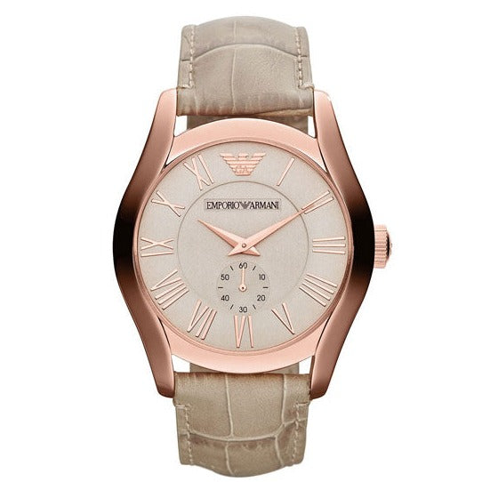  Shop Authentic Emporio Armani Valente Analog Beige Dial Beige Leather Strap Watch For Men - AR1667 - Luxxuri