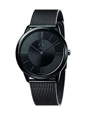 Shop Authentic Calvin Klein Minimal Black Dial Black Mesh Bracelet Watch for Men - K3M224B1 - Luxxuri