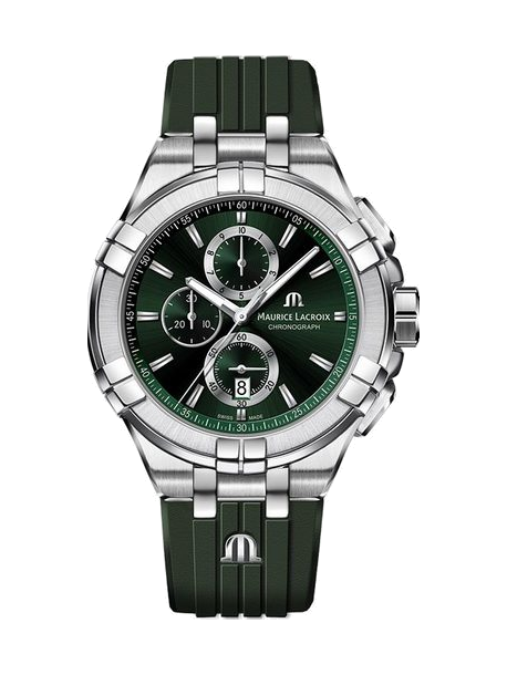  Shop Authentic Maurice Lacroix Aikon Chronograph Green Dial Green Rubber Strap Watch for Men  - AI1018-SS000-630-5 - Luxxuri