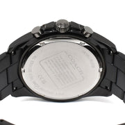 Coach Kent Chronograph Black Dial Black Steel Strap Watch for Men - 14602554