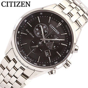  Shop Authentic Citizen Eco Drive Chronograph Black Dial Silver Steel Strap Watch For Men - AT2140-55E - Luxxuri