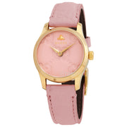  Shop Authentic Gucci G Timeless Quartz Pink Dial Pink Leather Strap Watch For Women - YA1265005 - Luxxuri