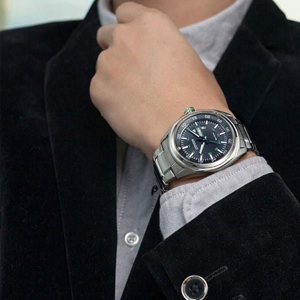  Shop Authentic Citizen Eco Drive Urban Black Dial Silver Stainless Steel Watch For Men - AW0020-59EB - Luxxuri