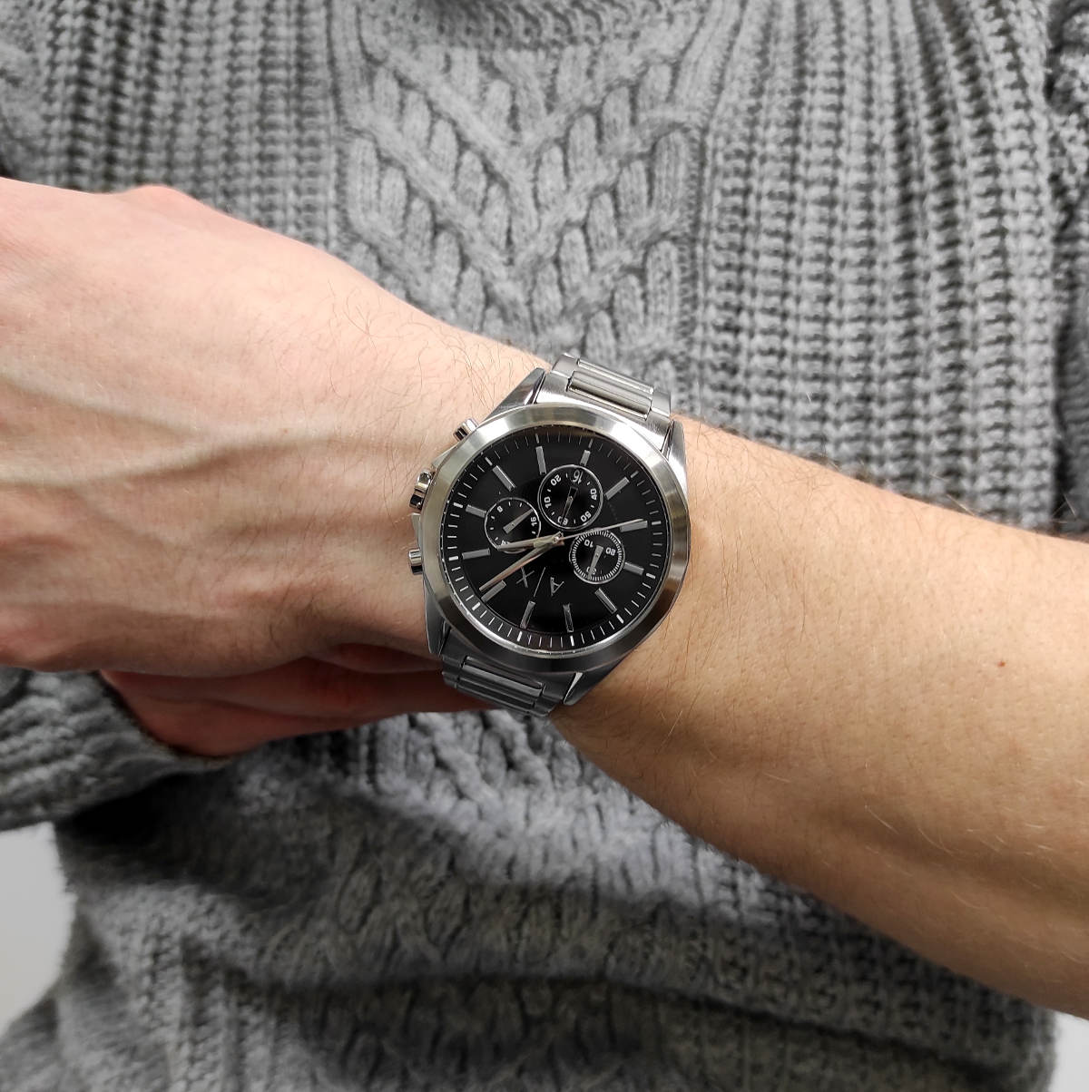  Shop Authentic Armani Exchange Drexler Chronograph Black Dial Silver Steel Strap Watch for Men - AX2600 - Luxxuri