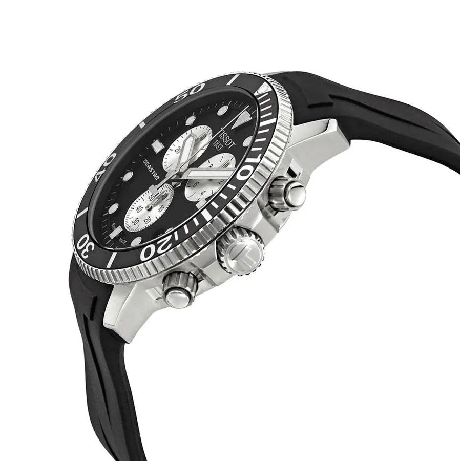  Shop Authentic Tissot Seastar 1000 Chronograph Black Dial Black Rubber Strap Watch For Men - T120.417.17.051.00 - Luxxuri