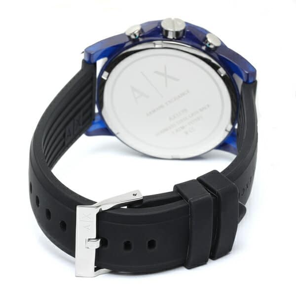  Shop Authentic Armani Exchange Outerbanks Chronograph Black Dial Black Silicone Strap Watch For Men - AX1339 - Luxxuri