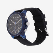  Shop Authentic Armani Exchange Outerbanks Chronograph Black Dial Black Silicone Strap Watch For Men - AX1339 - Luxxuri