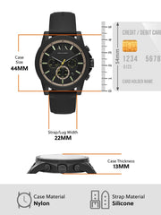  Shop Authentic Armani Exchange Outerbanks Chronograph Black Dial Black Silicone Strap Watch For Men - AX1343 - Luxxuri