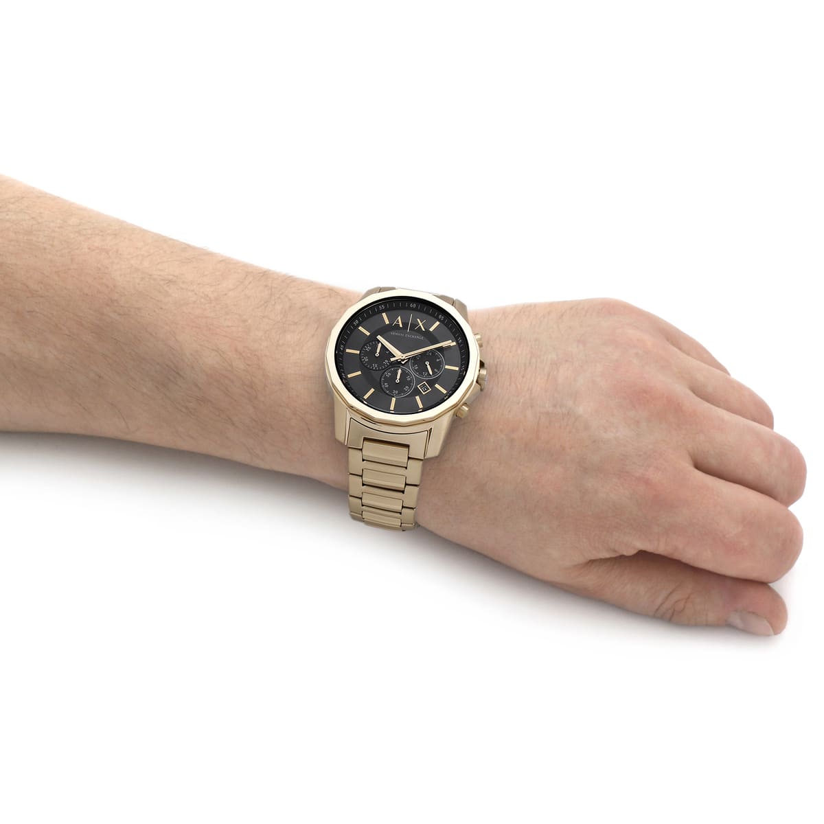  Shop Authentic Armani Exchange Banks Chronograph Black Dial Gold Steel Strap Watch For Men - AX1721 - Luxxuri