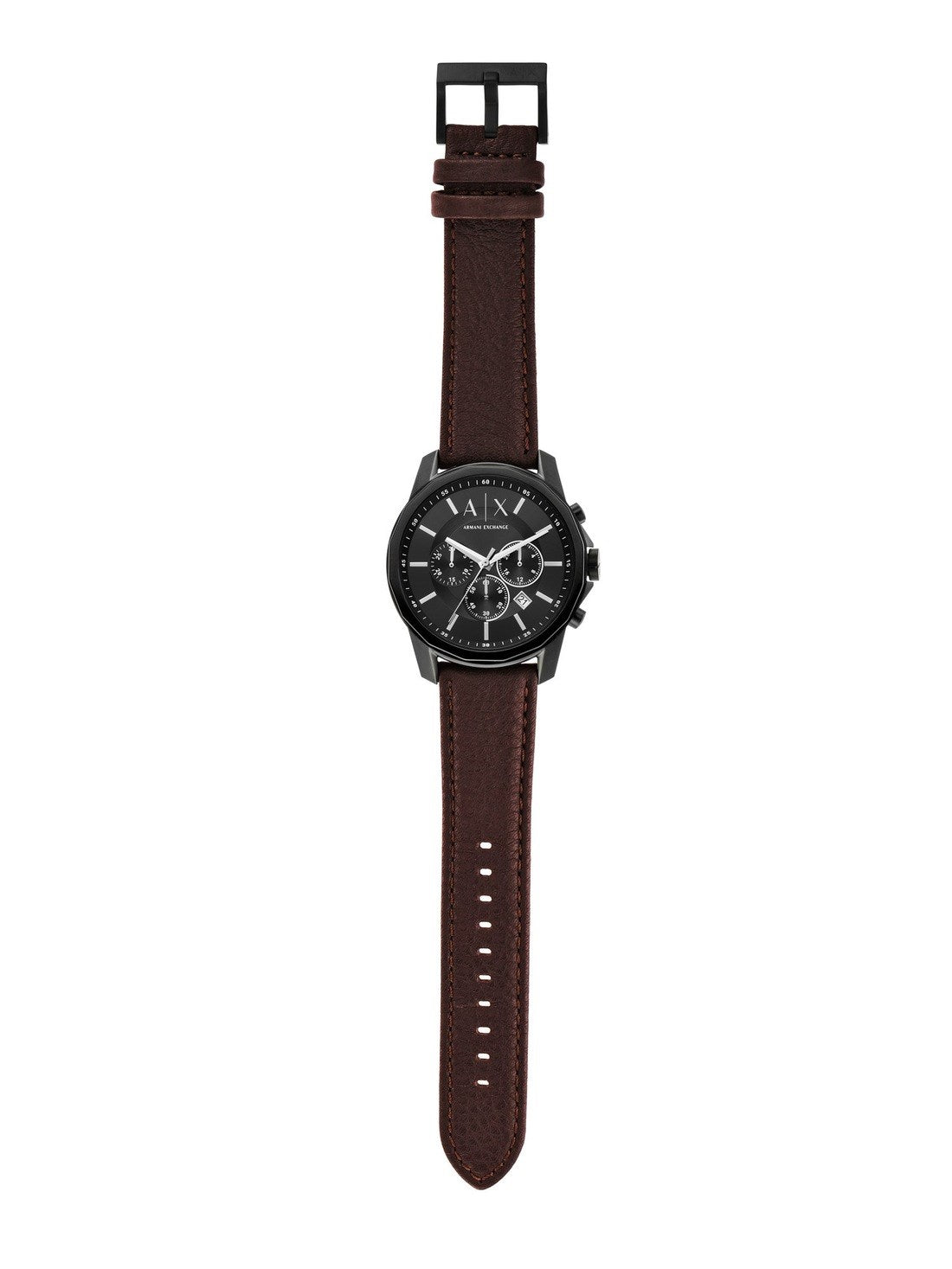  Shop Authentic Armani Exchange Outerbanks Chronograph Black Dial Brown Leather Strap Watch For Men - AX1732 - Luxxuri