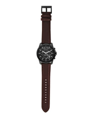  Shop Authentic Armani Exchange Outerbanks Chronograph Black Dial Brown Leather Strap Watch For Men - AX1732 - Luxxuri