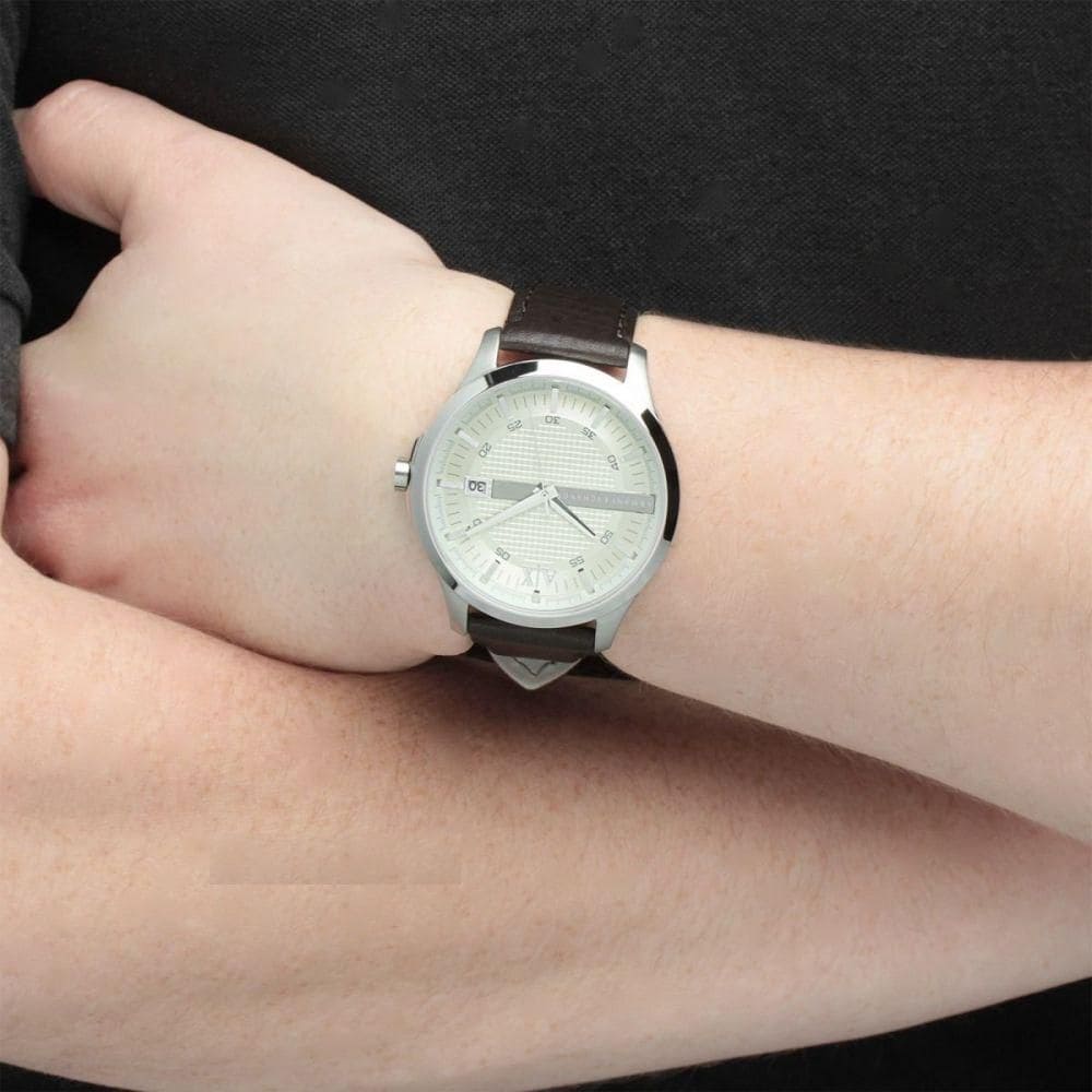  Shop Authentic Armani Exchange Whitman Silver Dial Brown Leather Strap Watch For Men - AX2100 - Luxxuri