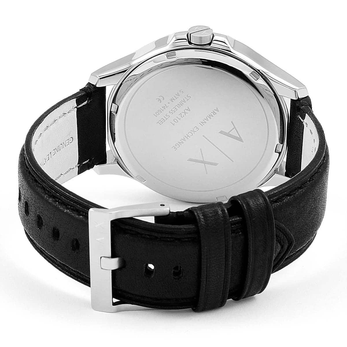  Shop Authentic Armani Exchange Hampton Chronograph Black Dial Black Leather Strap Watch For Men - AX2101 - Luxxuri