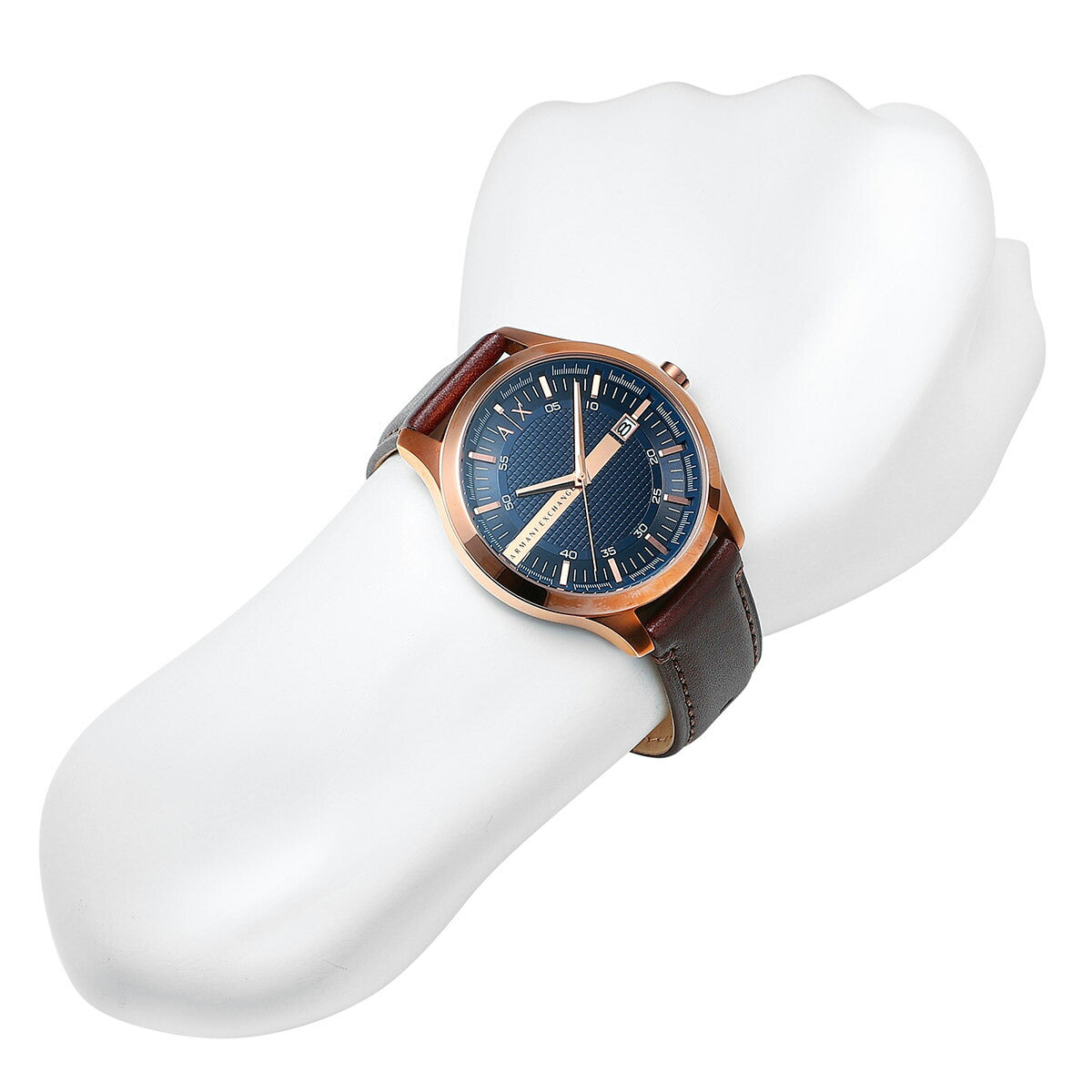  Shop Authentic Armani Exchange Hampton Chronograph Blue Dial Brown Leather Strap Watch For Men - AX2172 - Luxxuri