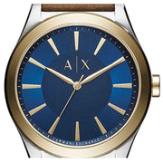  Shop Authentic Armani Exchange Nico Quartz Blue Dial Brown Leather Strap Watch For Men - AX2334 - Luxxuri