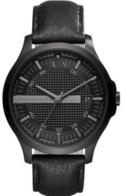 Shop Authentic Armani Exchange Hampton Chronograph Black Dial Black Leather Strap Watch For Men - AX2400 - Luxxuri
