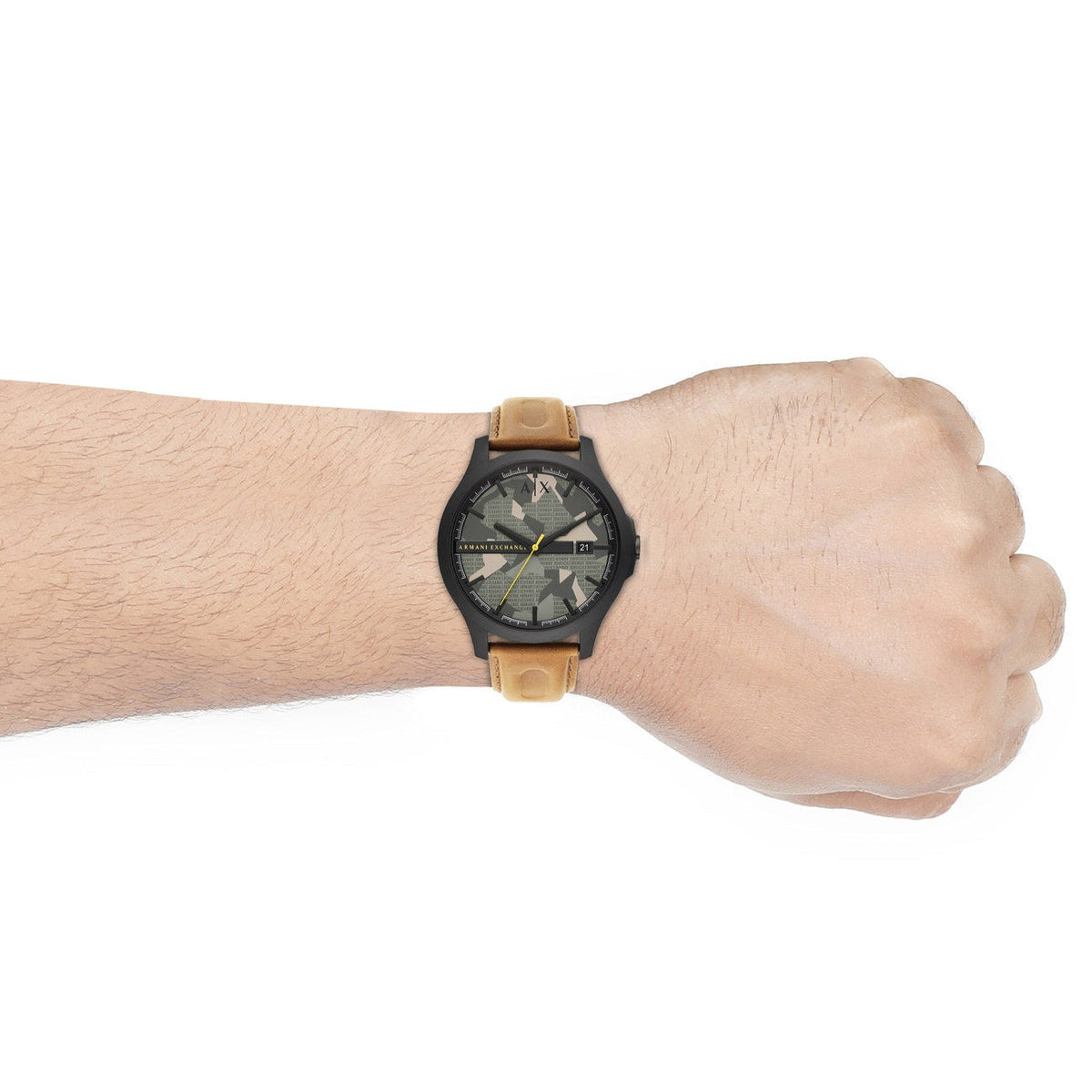  Shop Authentic Armani Exchange Hampton Chronograph Green Dial Brown Leather Strap Watch For Men - AX2412 - Luxxuri