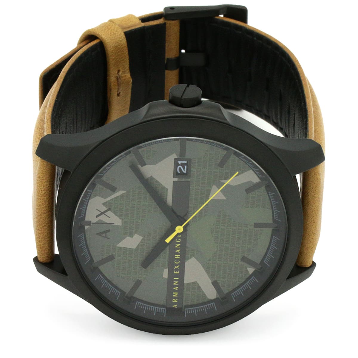  Shop Authentic Armani Exchange Hampton Chronograph Green Dial Brown Leather Strap Watch For Men - AX2412 - Luxxuri