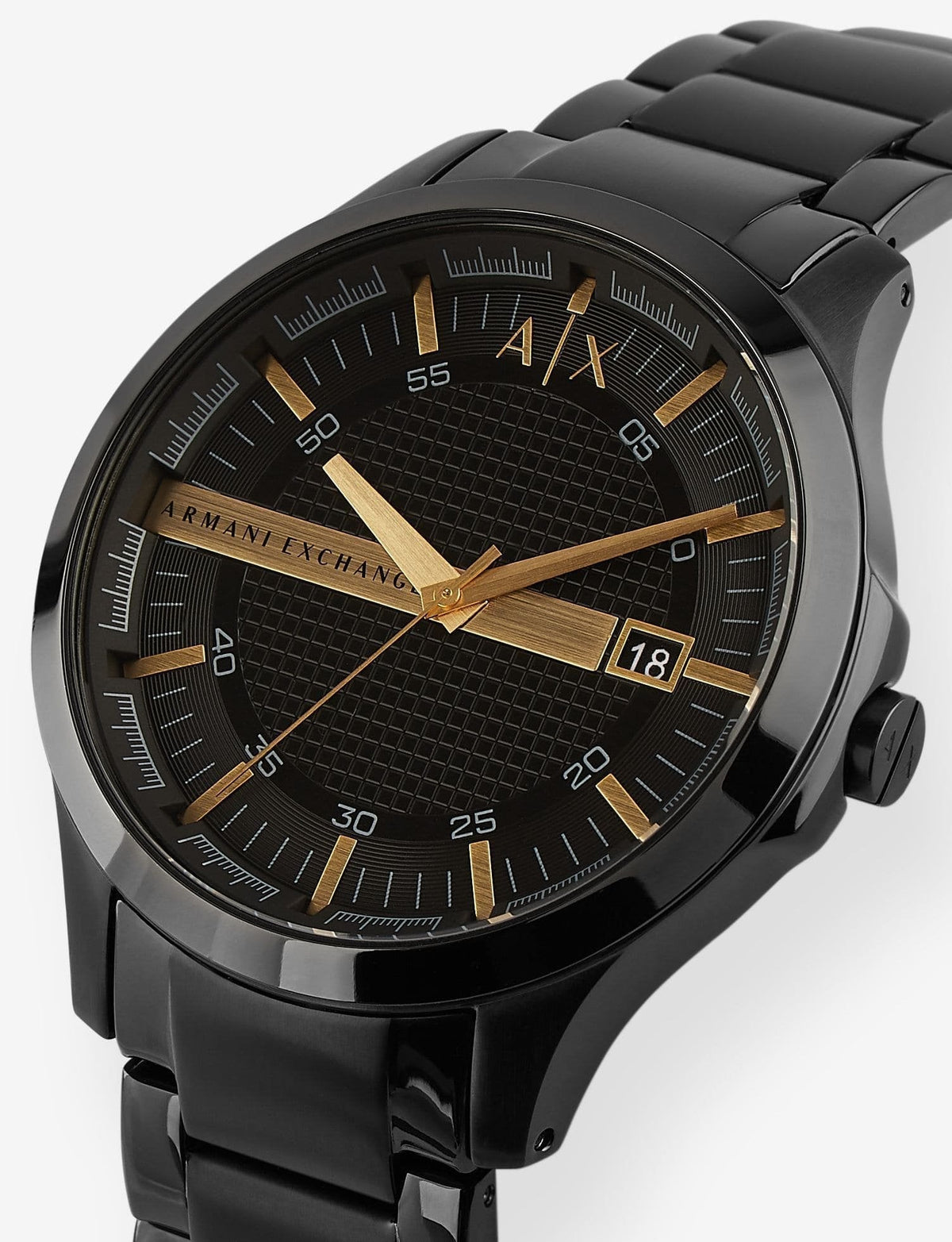  Shop Authentic Armani Exchange Hampton Chronograph Black Dial Black Steel Strap Watch For Men - AX2413 - Luxxuri