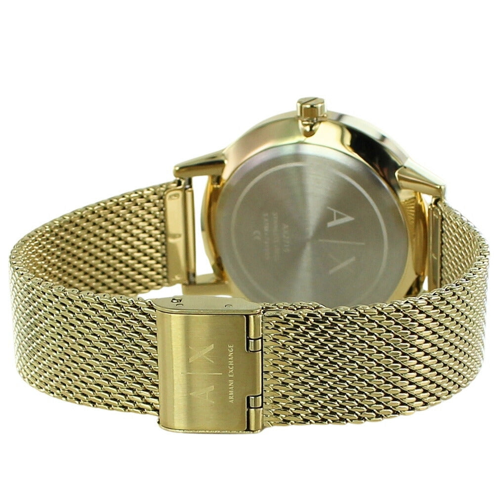  Shop Authentic Armani Exchange Cayde Chronograph Black Dial Gold Mesh Strap Watch For Men - AX2715 - Luxxuri