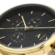  Shop Authentic Armani Exchange Cayde Chronograph Black Dial Gold Mesh Strap Watch For Men - AX2715 - Luxxuri