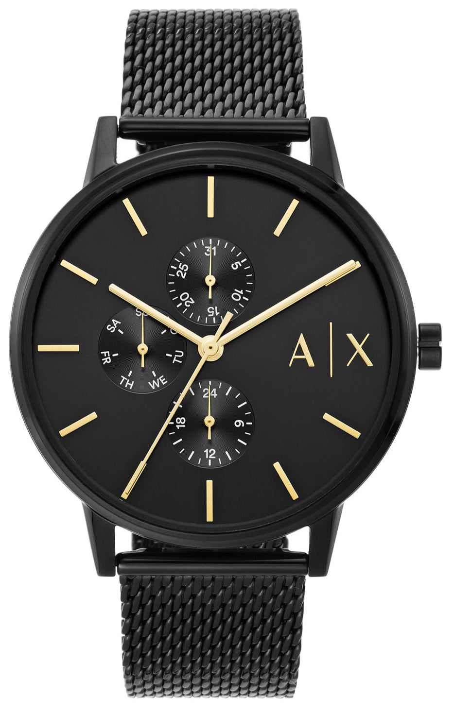  Shop Authentic Armani Exchange Cayde Chronograph Black Dial Black Mesh Strap Watch For Men - AX2716 - Luxxuri