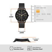  Shop Authentic Armani Exchange Cayde Chronograph Black Dial Black Mesh Strap Watch For Men - AX2716 - Luxxuri