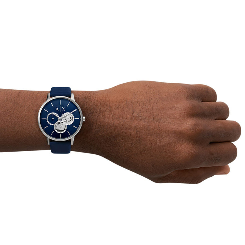  Shop Authentic Armani Exchange Cayde Chronograph Blue Dial Blue Leather Strap Watch for Men - AX2746 - Luxxuri