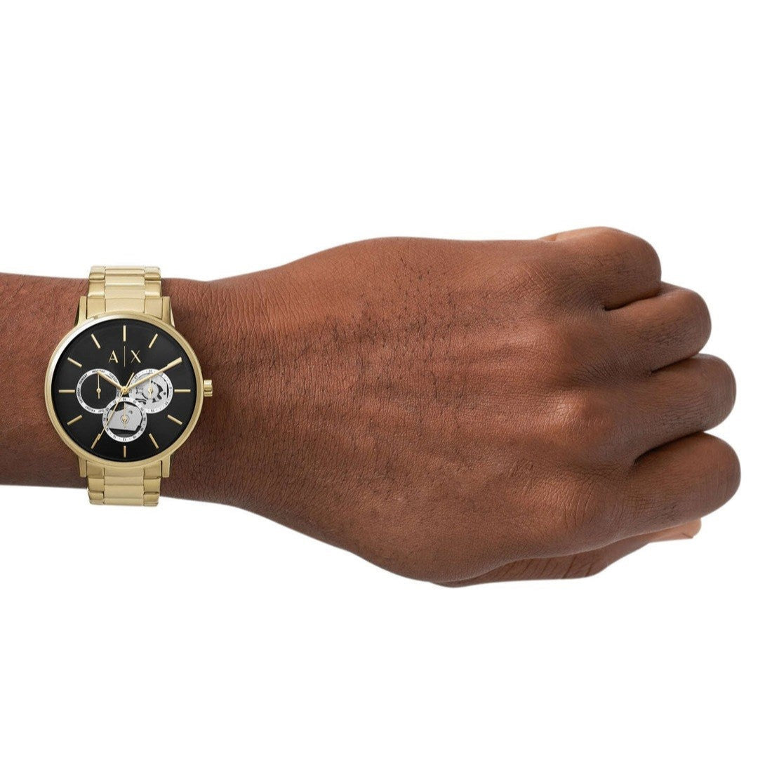  Shop Authentic Armani Exchange Cayde Chronograph Black Dial Gold Steel Strap Watch for Men - AX2747 - Luxxuri