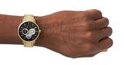  Shop Authentic Armani Exchange Cayde Chronograph Black Dial Gold Steel Strap Watch for Men - AX2747 - Luxxuri