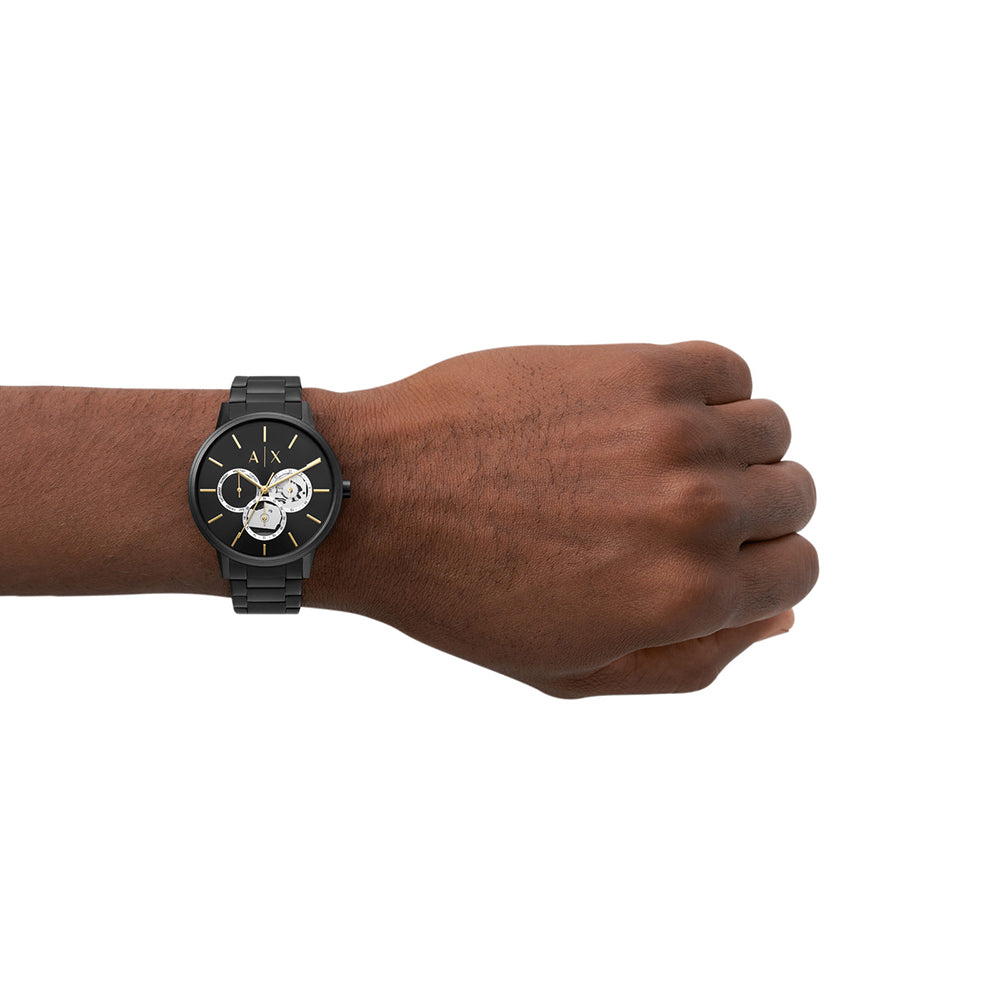  Shop Authentic Armani Exchange Cayde Chronograph Black Dial Black Steel Strap Watch for Men - AX2748 - Luxxuri
