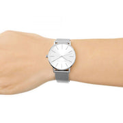  Shop Authentic Armani Exchange Lola Analog Silver Dial Silver Mesh Strap Watch For Women - AX5535 - Luxxuri