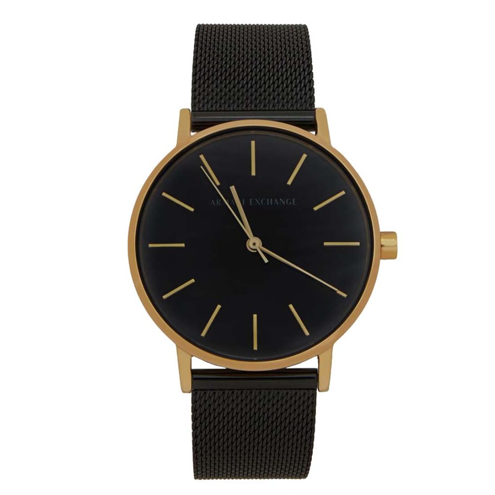  Shop Authentic Armani Exchange Lola Three Hand Black Dial Black Mesh Strap Watch For Women - AX5548 - Luxxuri