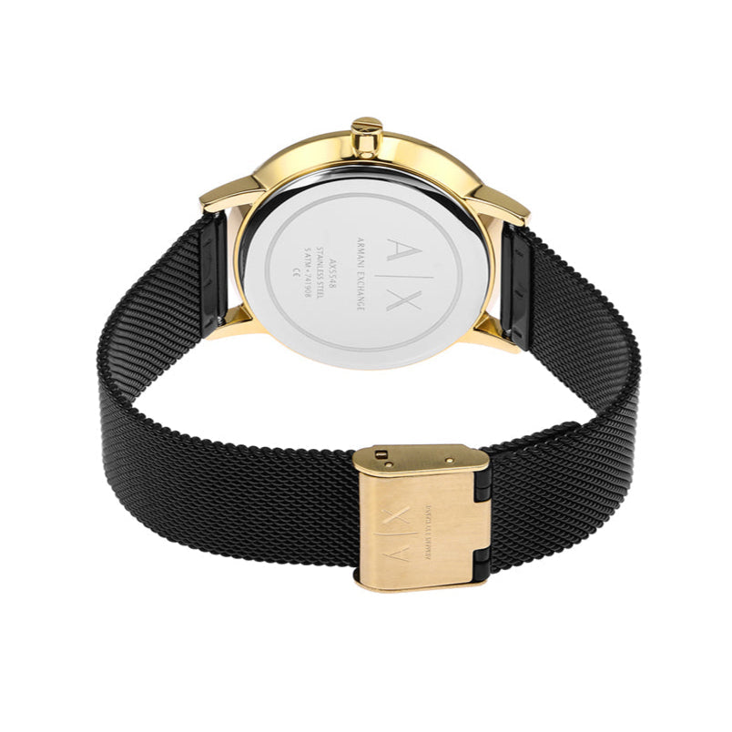  Shop Authentic Armani Exchange Lola Three Hand Black Dial Black Mesh Strap Watch For Women - AX5548 - Luxxuri