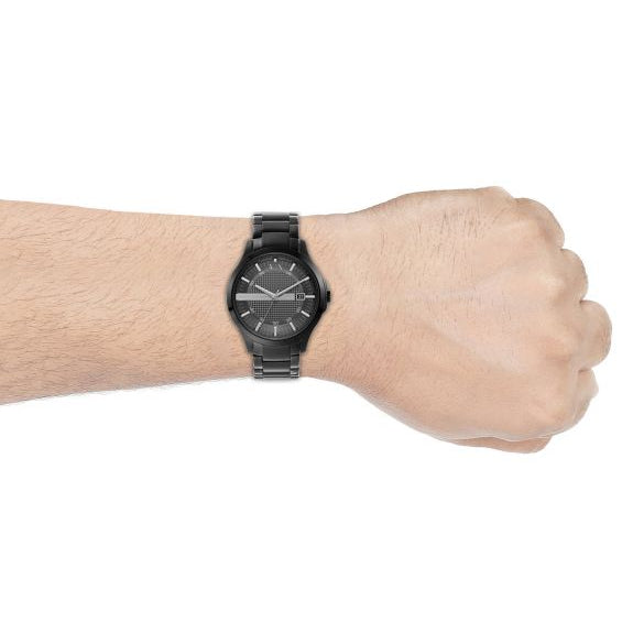  Shop Authentic Armani Exchange Hampton Black Dial Black Steel Strap Watch For Men - AX7101 - Luxxuri