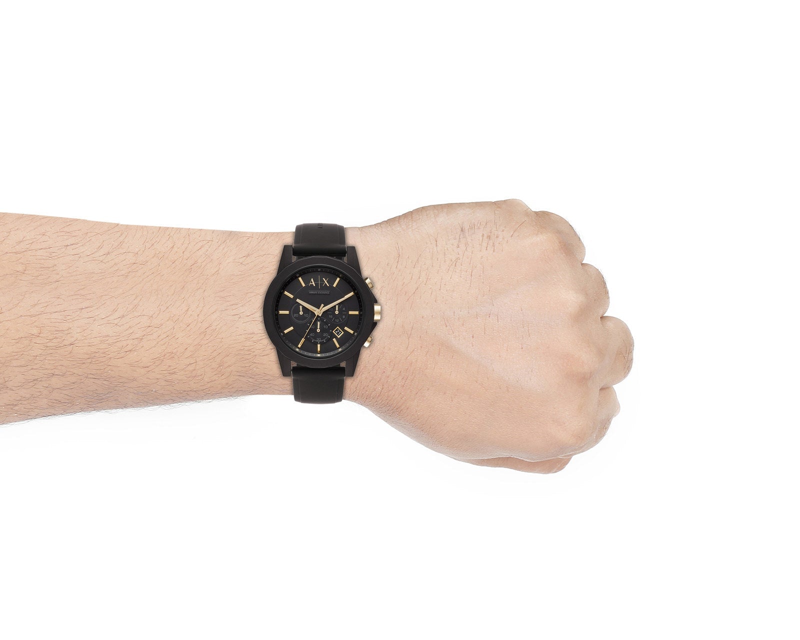  Shop Authentic Armani Exchange Outerbanks Chronograph Black Dial Black Steel Strap Watch For Men - AX7105 - Luxxuri