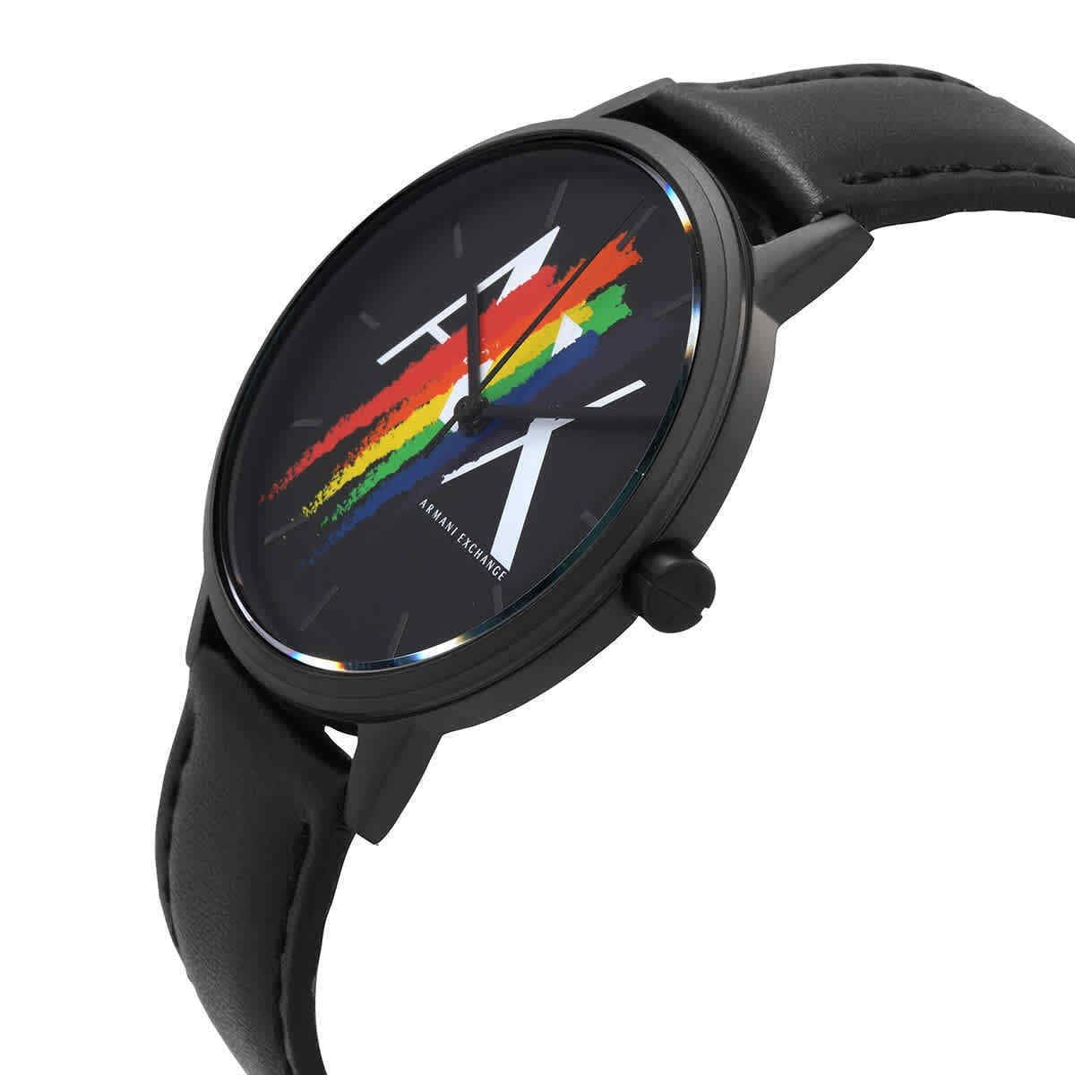  Shop Authentic Armani Exchange Cayde Analog Black Dial Black Leather Strap Watch For Men - AX7120 - Luxxuri