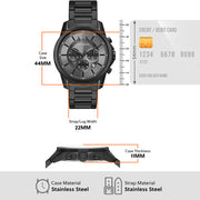  Shop Authentic Armani Exchange Chronograph Black Dial Black Steel Strap Watch For Men - AX7140 - Luxxuri