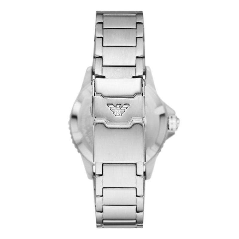  Shop Authentic Emporio Armani Sea Explorer GMT Blue Dial Silver Steel Strap Watch For Men - AR11590 - Luxxuri