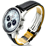  Shop Authentic Breitling Navitimer B01 Chronograph 43 Blue Dial Black Leather Strap Watch for Men - AB0138241C1P1 - Luxxuri