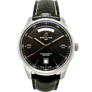  Shop Authentic Breitling Premier Automatic 40mm Day & Date Black Dial Black Leather Strap Mens Watch - A45340241B1P2 - Luxxuri