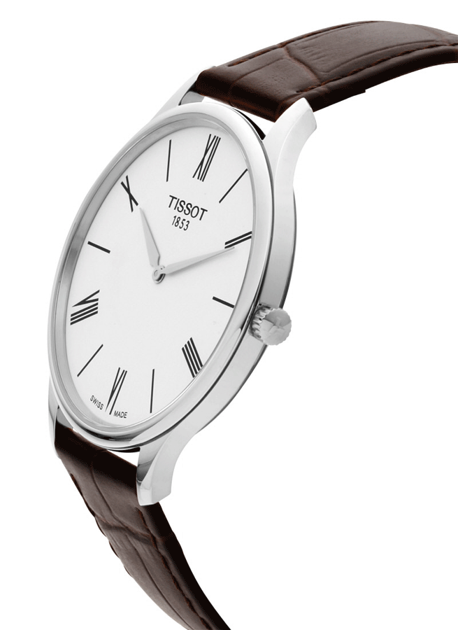  Shop Authentic Tissot T Classic Tradition 5.5 Quartz White Dial Brown Leather Strap Watch For Men - T063.409.16.018.00 - Luxxuri