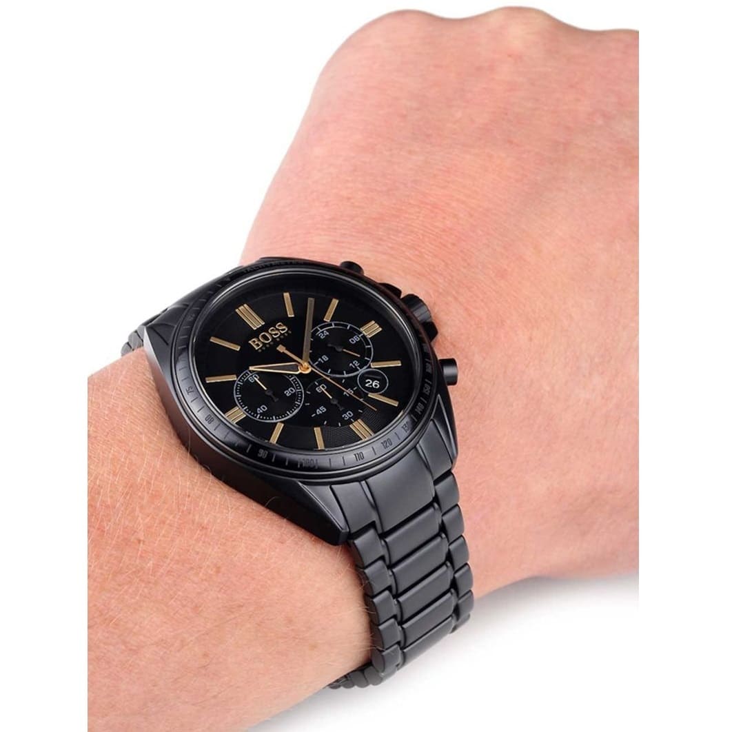  Shop Authentic Hugo Boss Driver Black Dial Black Steel Strap Watch for Men - 1513277 - Luxxuri