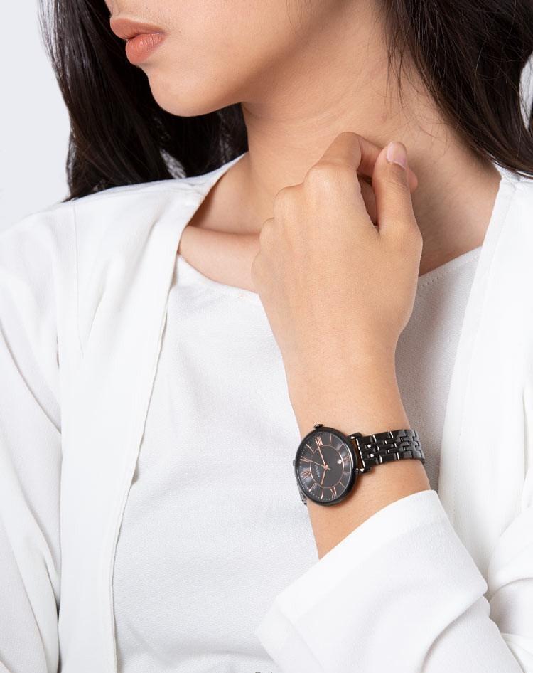  Shop Authentic Fossil Jacqueline Black Dial Black Mesh Bracelet Watch for Women - ES3614 - Luxxuri