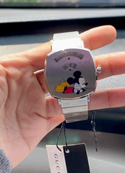  Shop Authentic Gucci Grip Disney Mickey Mouse Silver Dial Silver Steel Strap Watch For Women - YA157418 - Luxxuri