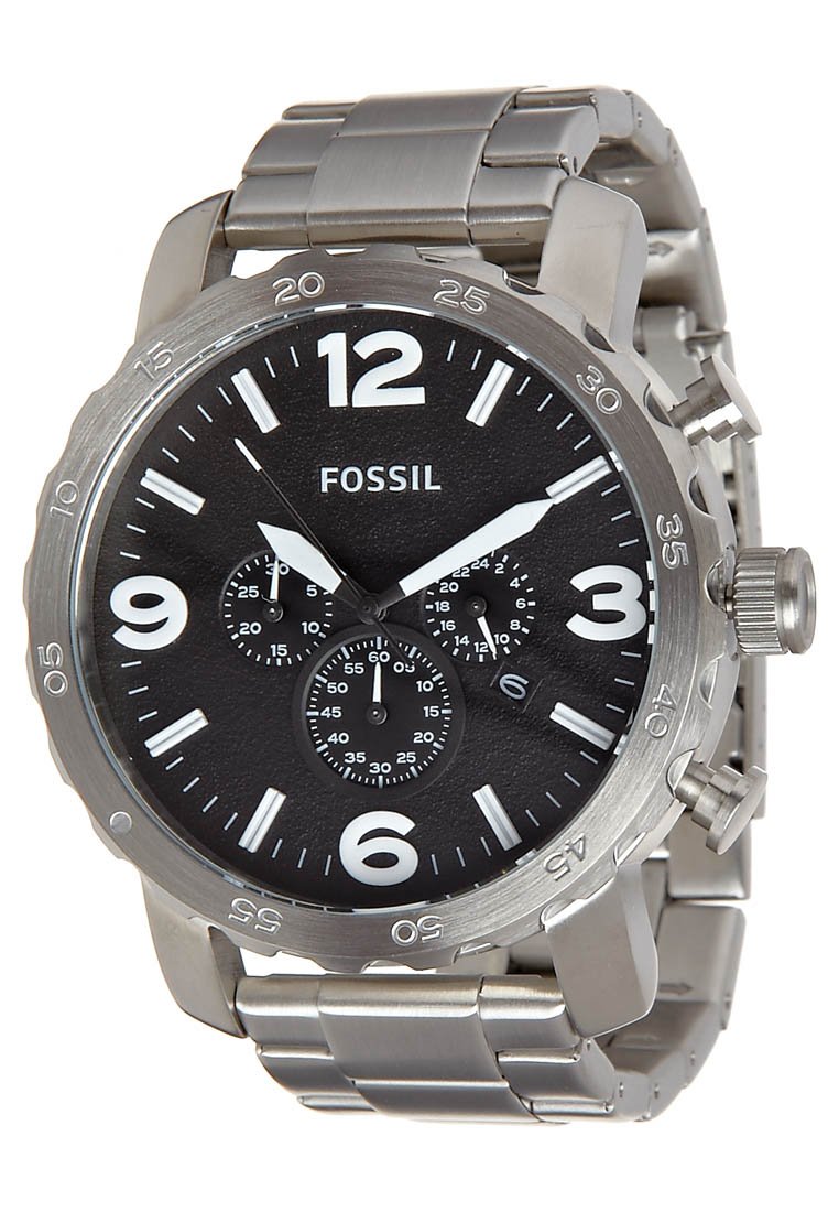  Shop Authentic Fossil Nate Chronograph Black Dial Silver Steel Strap Watch for Men - JR1353 - Luxxuri