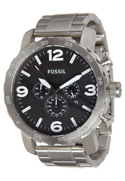  Shop Authentic Fossil Nate Chronograph Black Dial Silver Steel Strap Watch for Men - JR1353 - Luxxuri