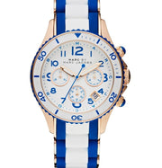  Shop Authentic Marc Jacobs Rock Chronograph White Dial Two Tone Silicone Strap Watch for Women - MBM2594 - Luxxuri