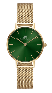  Shop Authentic Daniel Wellington Petite Emerald Green Dial Gold Mesh Strap Watch For Women - DW00100481 - Luxxuri
